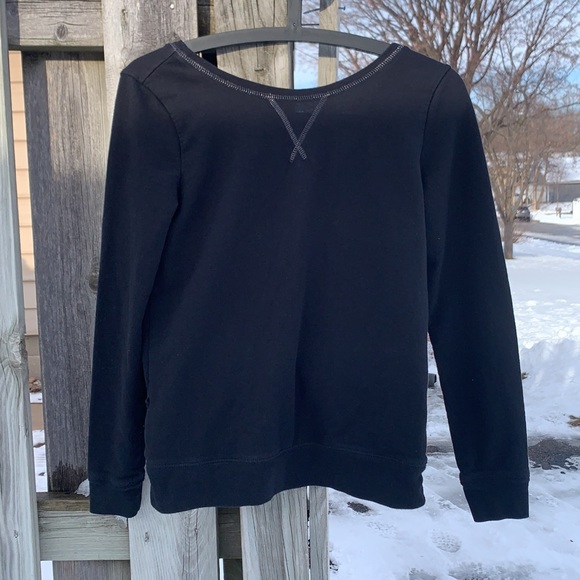 Open V Back black Aerie sweatshirt - Picture 2 of 3